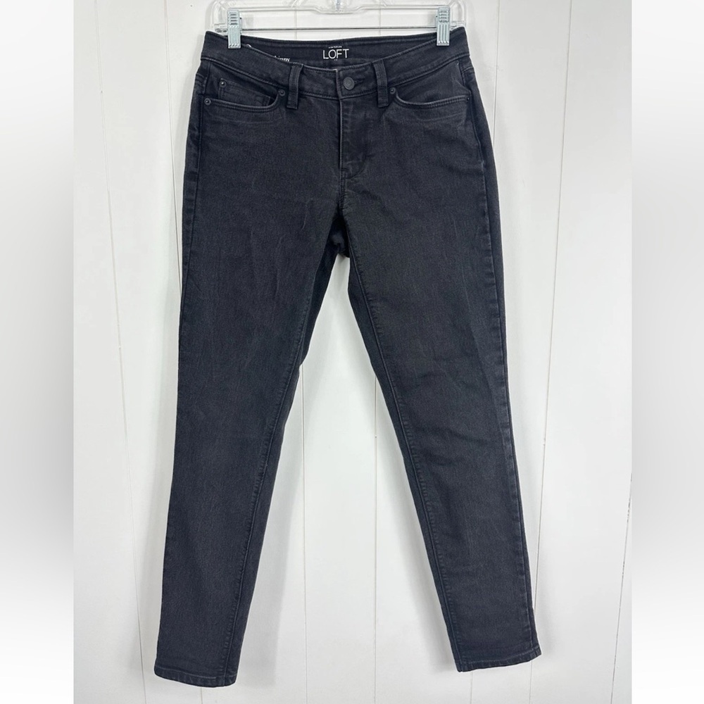 Ann Taylor LOFT Curvy Skinny Black Jeans Women’s Stretch Denim Size 2